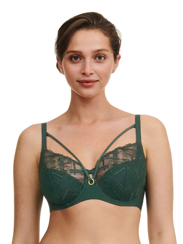 Graphic Support Full Coverage Bra In Empire Green - Chantelle Lace Back Bra