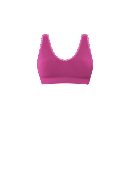 Kitty Seamless Cotton Bra - Magenta #44674 Supportive Wireless Bra