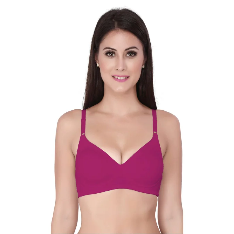 Medium Coverage Non Padded Non Wired Cotton Bra-CB-305 Push-Up Wireless Bra