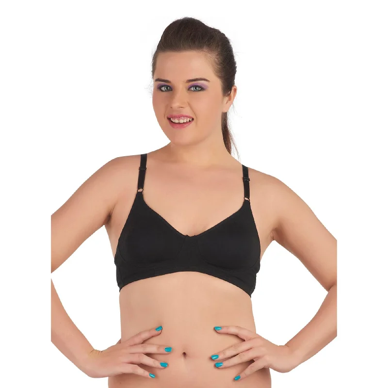 Medium Coverage Non Padded Non Wired Cotton Bra-CB-305 Sporty Compression Bra