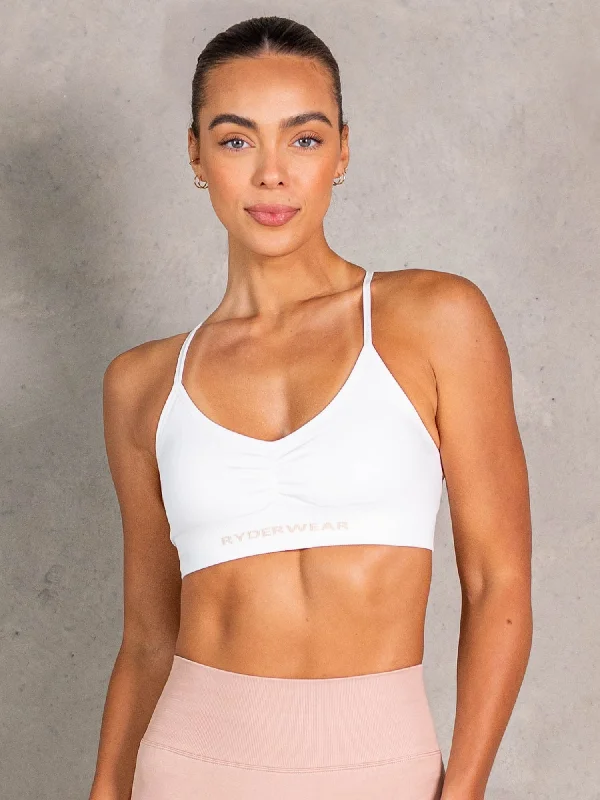 NRG Seamless Sports Bra - White Comfortable Fit Bralette