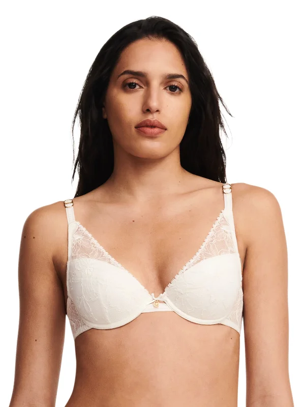 Orchids Push Up Bra In Milk - Chantelle Soft Cotton Bra