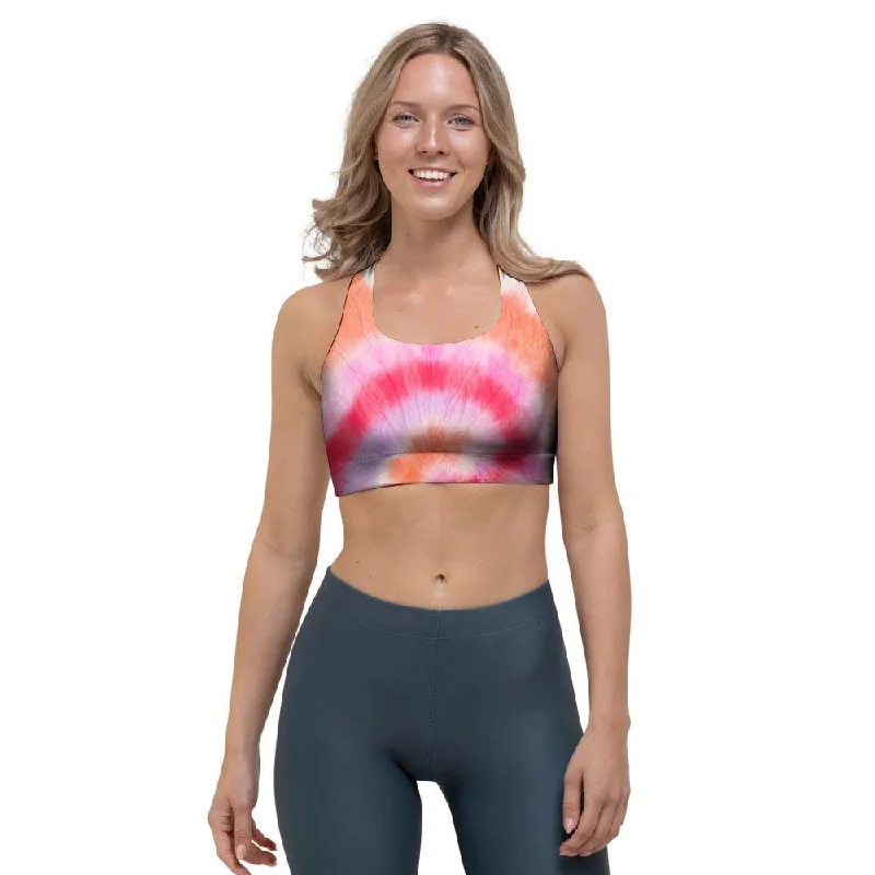 Rainbow Hippie Tie Dye Sports Bra Contour Bra Style