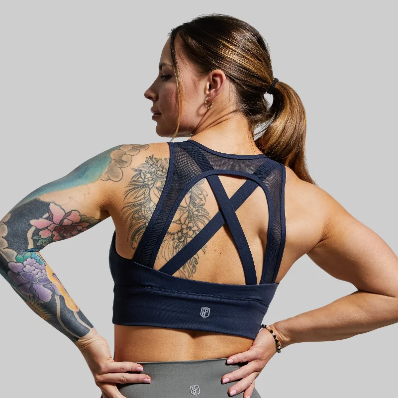 X-Factor Full Throttle Sports Bra (Navy) Soft Lace Bralette