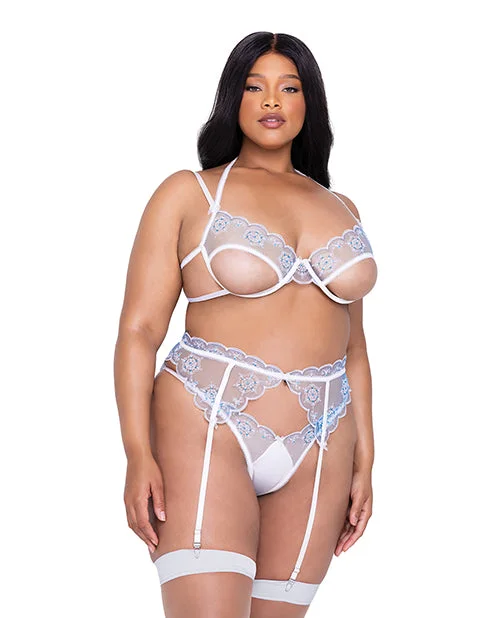 Holiday Snow Queen Metallic Snowflake Embroidered Bra & High Waisted Thong Blue/white Trendy Sports Bra Holiday Snow Queen Metallic Snowflake Embroidered Bra & High Waisted Thong Blue/white Trendy Sports Bra