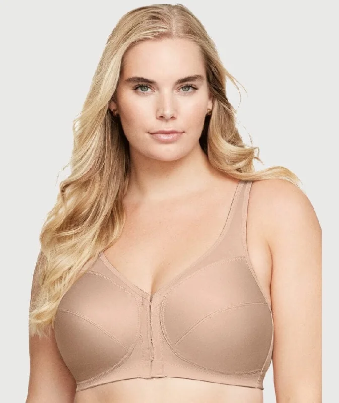 Glamorise Magiclift Front-Closure Posture Back Wire-Free Bra - Cafe Push-Up Bralette Set Glamorise Magiclift Front-Closure Posture Back Wire-Free Bra - Cafe Push-Up Bralette Set