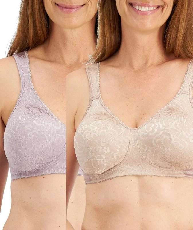 Playtex 18 Hour Ultimate Lift & Support Wire-Free Bra 2-Pack - Nude/Warm Steel High Support Bra