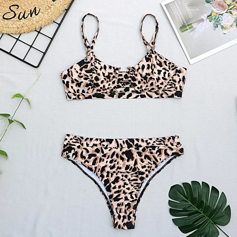 Libiyi-2020 New top sexy solid swimwear push up bikini Classic Two-Piece Bikini