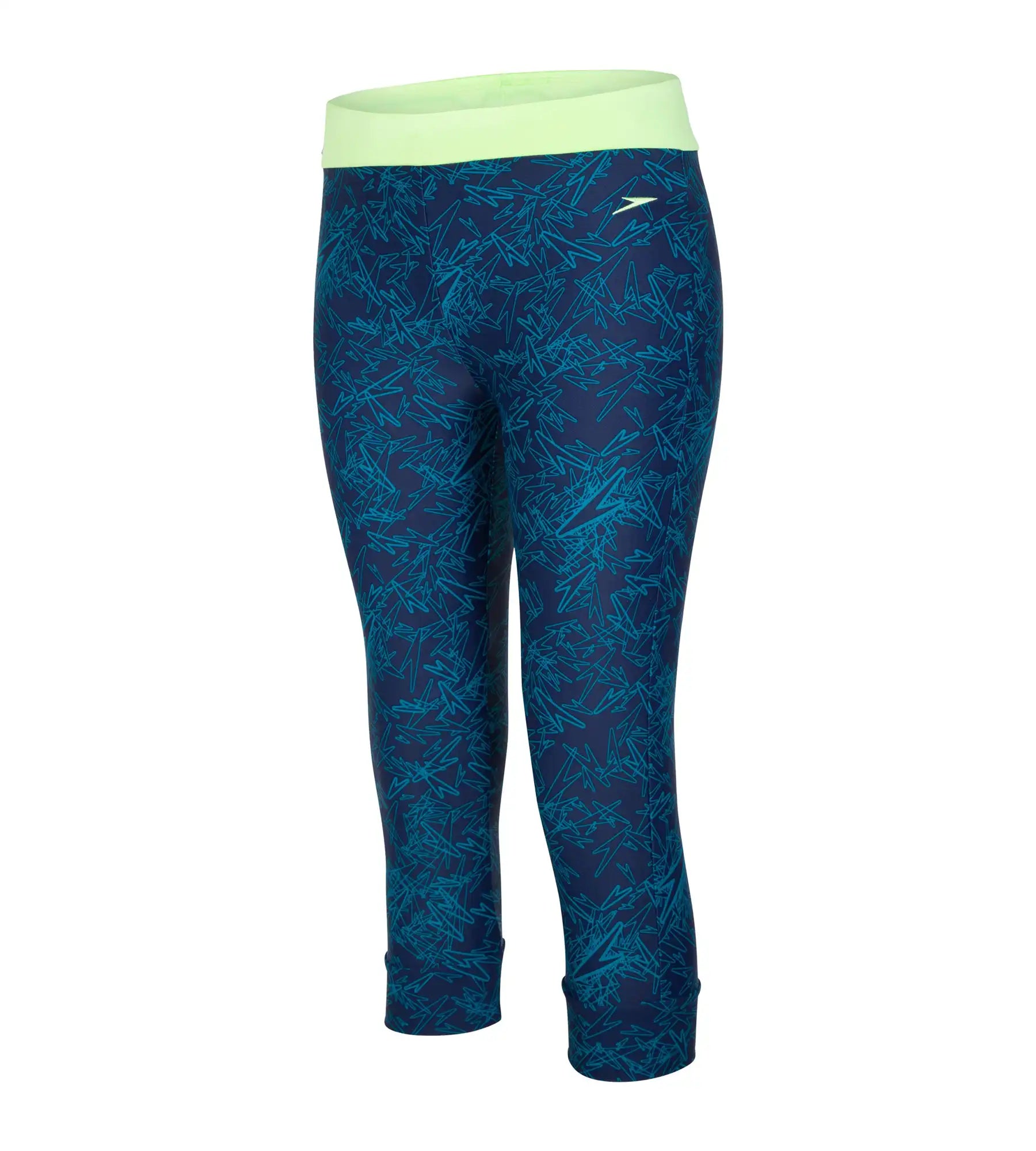 Women's Endurance 10 Boom Splice Printed Swim Capri - Navy & Nordic Teal Sexy Two-Piece Set