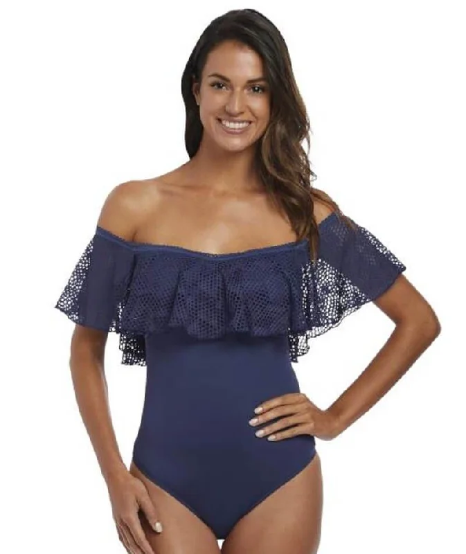 Fantasie Swim Marseille Underwire Bardot Full Piece Suit - Twilight Strapless Swimsuit Top