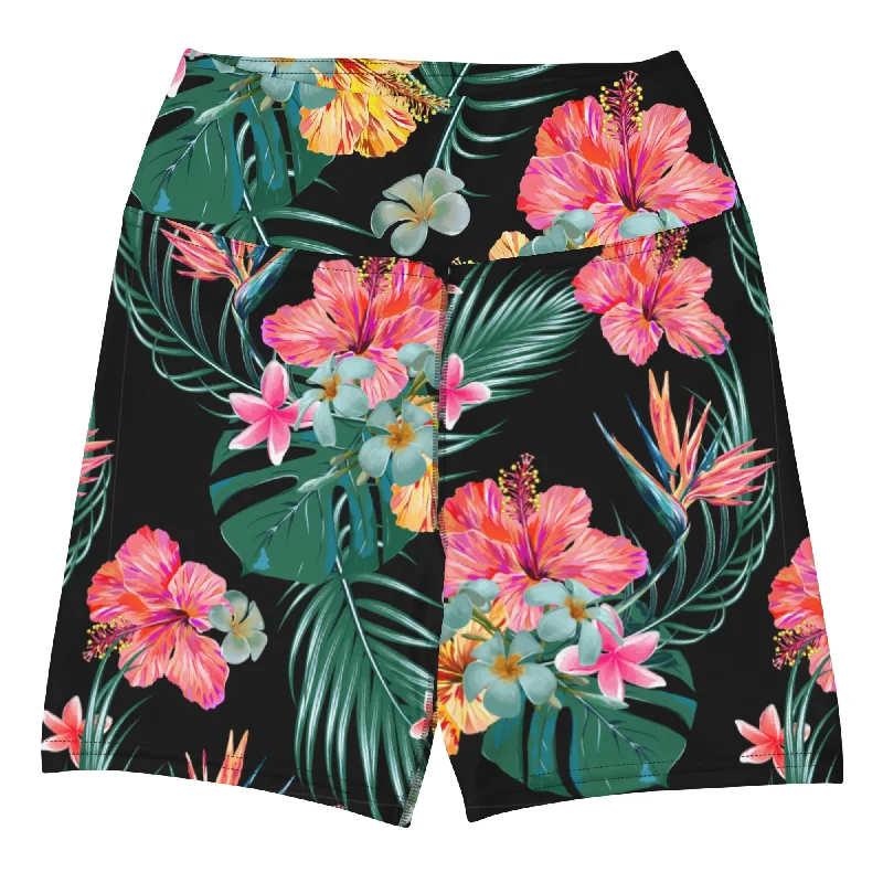 5" Swim Shorts UV High-Rise Swim SUP Paddleboard Shorts - Hawaiian Botanical Plus-Size Bikini Set