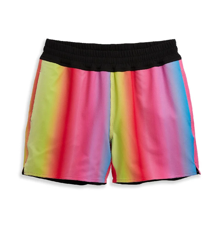 Swim 5" Reversible Board Short - Melting Rainbow Tie-Back Swimwear