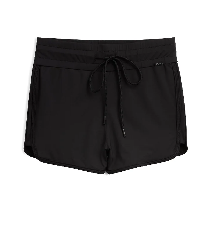 Swim High Waisted Boy Short - Black Adjustable Swim Top