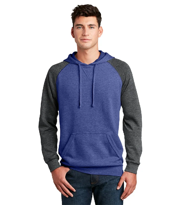 SwimOutlet Unisex Lightweight Fleece Raglan Hoodie Heathered Deep Royal/ Heathered Charcoal Soft Beachwear Set