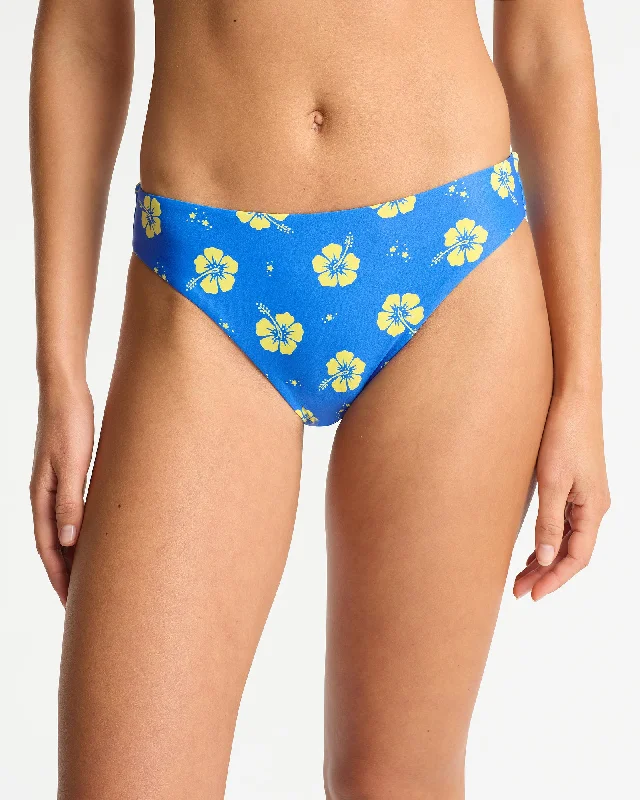 Womens - Swim Bottom - Moonlight Regular Swim Pant - Hibiscus Blue Lemon Stylish Swimsuit Set