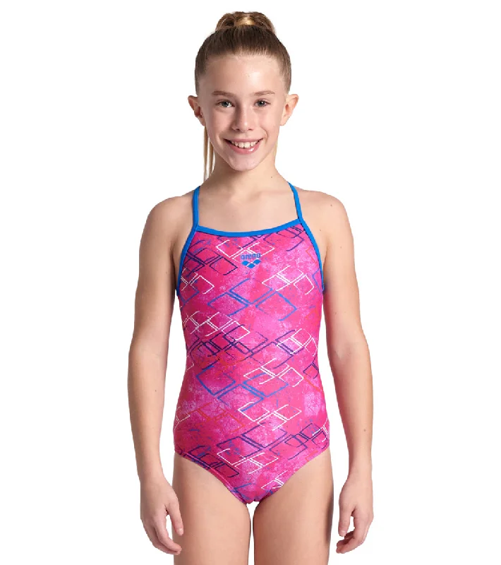 Arena Girls' Daly Light Drop Back One Piece Swimsuit Freak Rose/Blue China Playful Pattern Swimsuit Arena Girls' Daly Light Drop Back One Piece Swimsuit Freak Rose/Blue China Playful Pattern Swimsuit