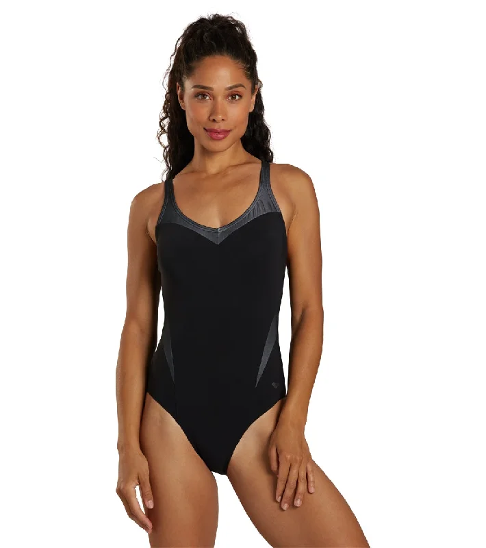 Arena Women's Isabel Light Cross Back One Piece Swimsuit Black/White Sexy Cutout Swimsuit Arena Women's Isabel Light Cross Back One Piece Swimsuit Black/White Sexy Cutout Swimsuit