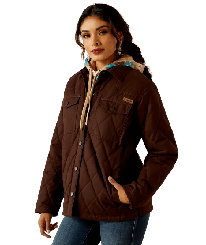 Ariat Women's Mole Grizzly Quilted Barn Jacket Zip Front Button Front Snap Front