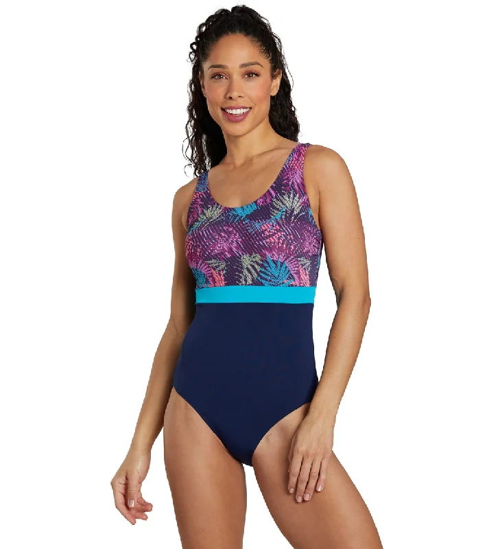 Dolfin Women's Aquashape Color Block Moderate Scoop Back Chlorine Resistant One Piece Swimsuit Enchanted Beach Ready Swimsuit Dolfin Women's Aquashape Color Block Moderate Scoop Back Chlorine Resistant One Piece Swimsuit Enchanted Beach Ready Swimsuit
