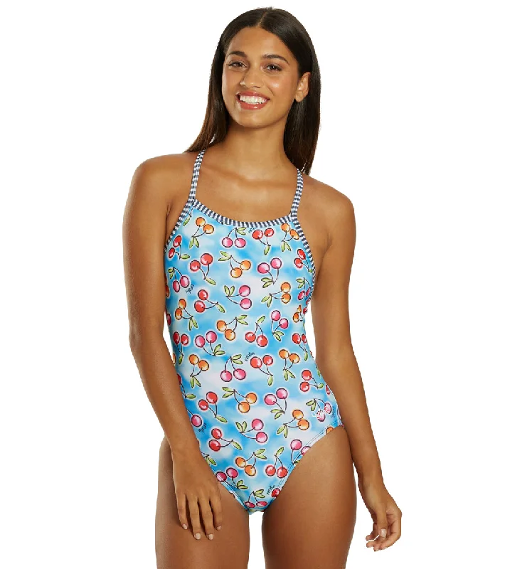 Dolfin Women's V-2 Back One Piece Swimsuit Tropical Print Bikini
