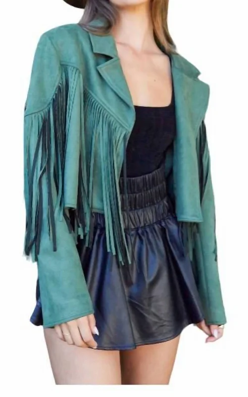 Fringe Suede Jacket In Olive Mesh Jacket Canvas Jacket Denim Jacket