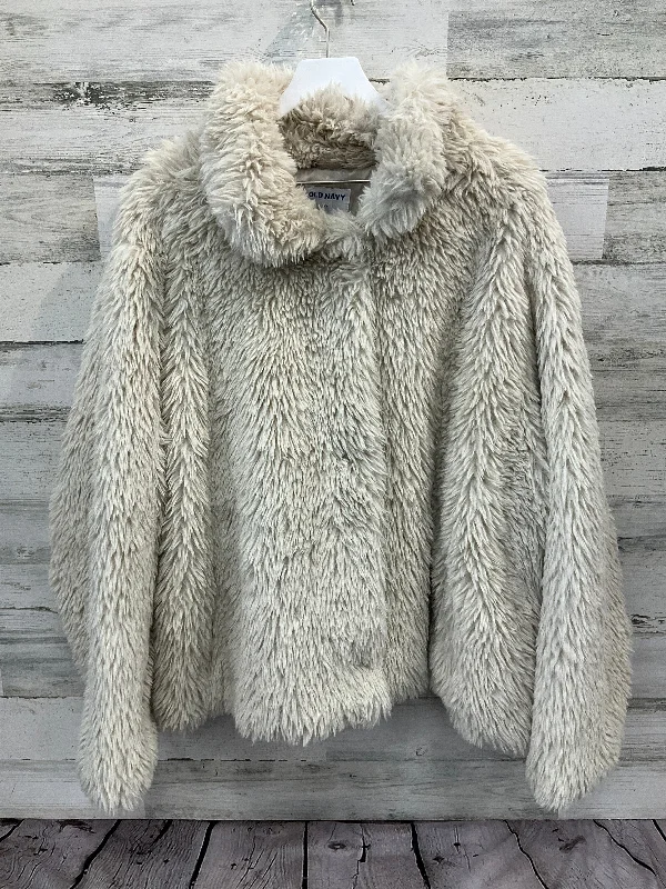 Jacket Faux Fur & Sherpa By Old Navy In Cream, Size: 4x Nylon Jacket Polyester Jacket Spandex Jacket