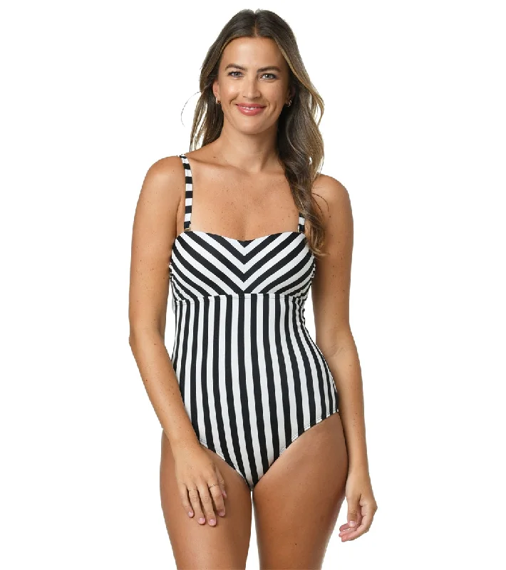 Jantzen Women's Midnight Glam Scarlett Bandeau One Piece Swimsuit Elegant Halter Bikini Jantzen Women's Midnight Glam Scarlett Bandeau One Piece Swimsuit Elegant Halter Bikini