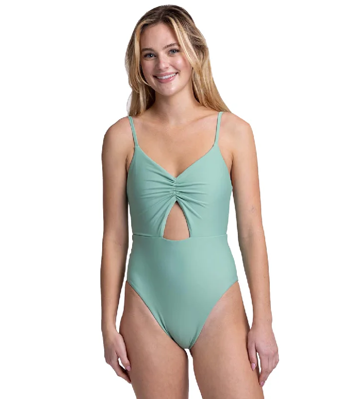 JOLYN Women's Ariana Solid Front Keyhole Adjustable Strap One Piece Swimsuit Minimalist One-Piece JOLYN Women's Ariana Solid Front Keyhole Adjustable Strap One Piece Swimsuit Minimalist One-Piece