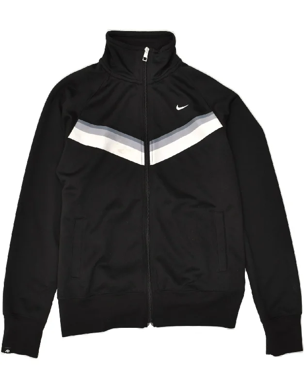 NIKE Womens Tracksuit Top Jacket Large Black Colourblock Polyester Striped Jacket Polka Dot Jacket Floral Jacket