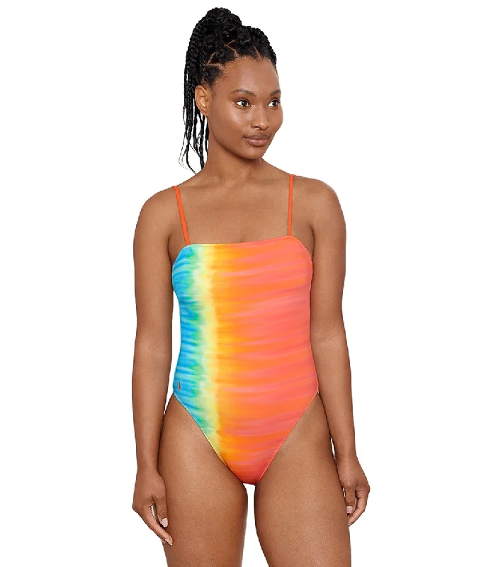 Polo Ralph Lauren Women's Tropic Glow Tye Dye Square Neck One Piece Swimsuit Multi Push-Up Bikini Bottoms Polo Ralph Lauren Women's Tropic Glow Tye Dye Square Neck One Piece Swimsuit Multi Push-Up Bikini Bottoms