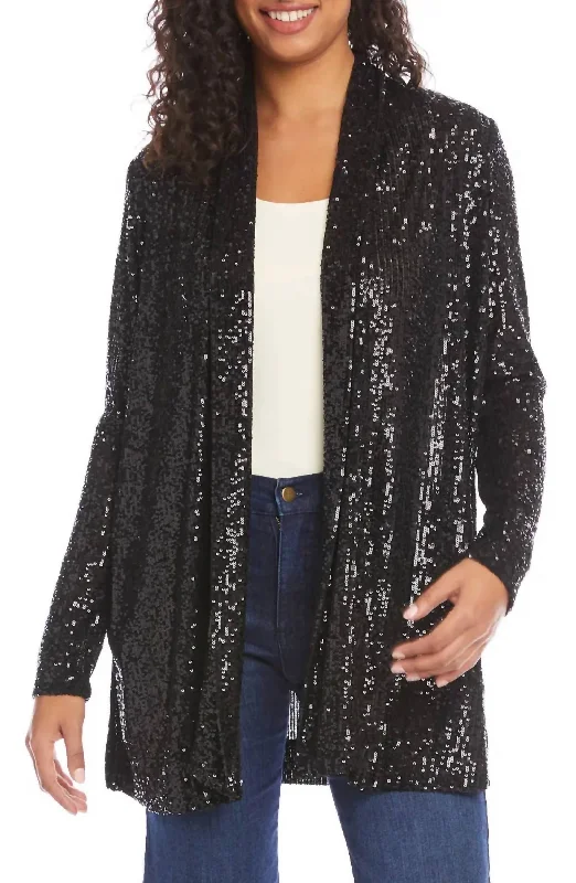 Sequin Jacket In Black Sequin Rayon Fabric Velvet Fabric Corduroy Fabric