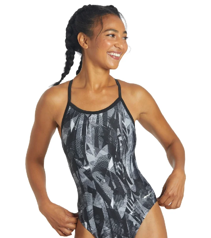 Sporti Catalyst Thin Strap One Piece Swimsuit (22-44) Black High-Waisted Swimwear