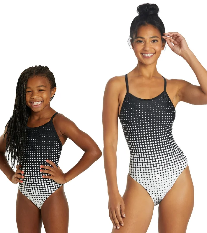Sporti Molecule Thin Strap One Piece Swimsuit (22-44) Black/White Classic Sporty Swimsuit Sporti Molecule Thin Strap One Piece Swimsuit (22-44) Black/White Classic Sporty Swimsuit