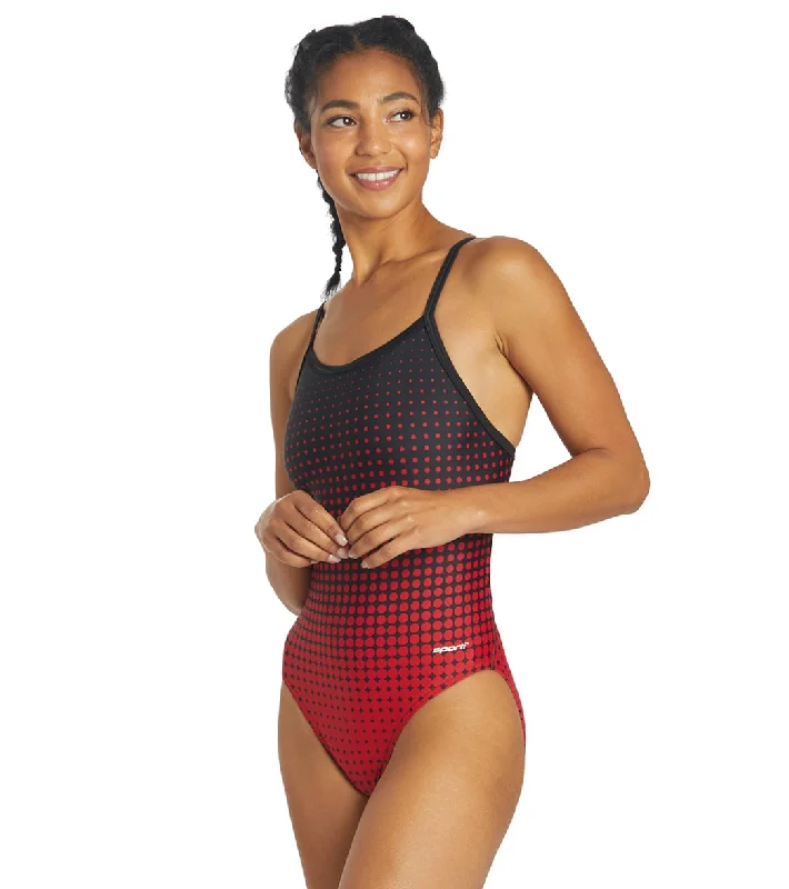 Sporti Molecule Thin Strap One Piece Swimsuit (22-44) Red/Black Luxury Swimsuit Style Sporti Molecule Thin Strap One Piece Swimsuit (22-44) Red/Black Luxury Swimsuit Style