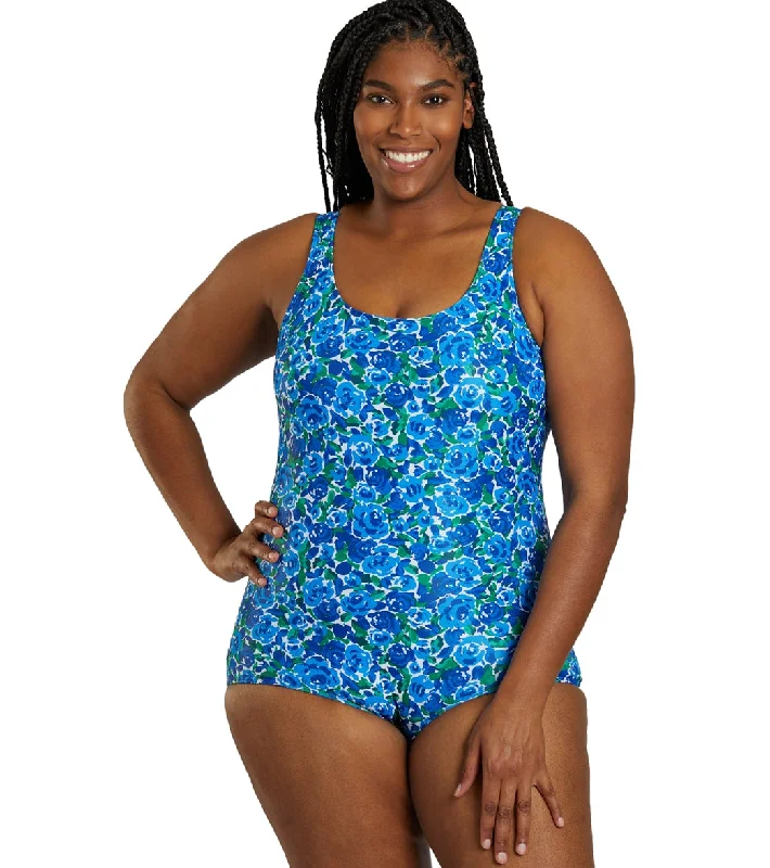 Sporti Plus Size HydroLast Spring Garden Chlorine Resistant Conservative Scoop Back One Piece Swimsuit Quick-Dry Swimsuit Sporti Plus Size HydroLast Spring Garden Chlorine Resistant Conservative Scoop Back One Piece Swimsuit Quick-Dry Swimsuit