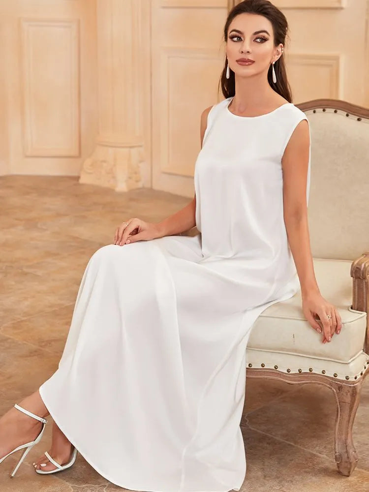 2024 Elegant White Islamic Dubai Abaya Muslim Maxi Dress Fashionable Layered Maxi Dress 2024 Elegant White Islamic Dubai Abaya Muslim Maxi Dress Fashionable Layered Maxi Dress