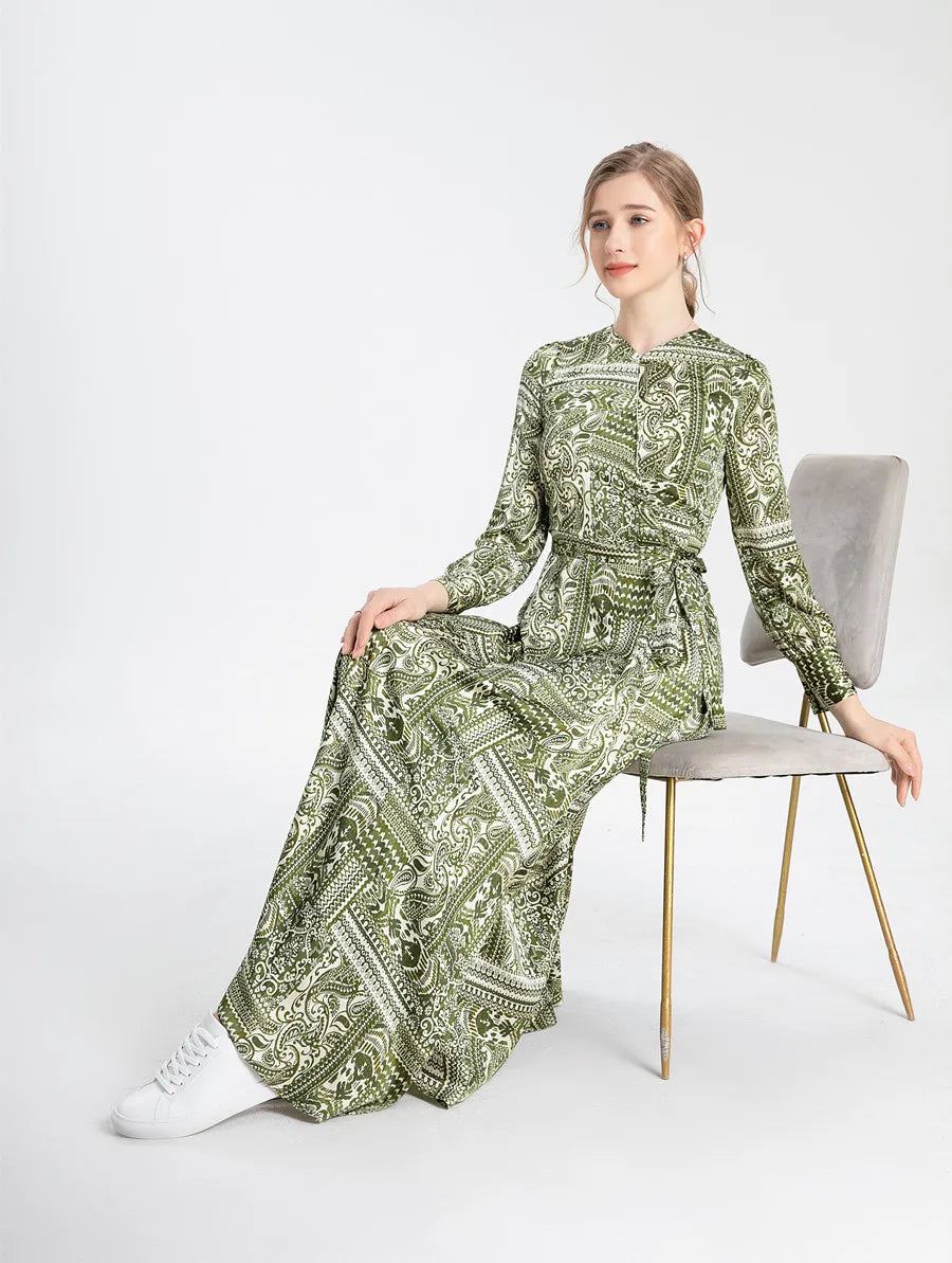 2024 Summer Clearance Sale Printed Acetate Satin Fabric Long Dress Maxi Dress Cozy Ruffle Sleeve Maxi Dress 2024 Summer Clearance Sale Printed Acetate Satin Fabric Long Dress Maxi Dress Cozy Ruffle Sleeve Maxi Dress