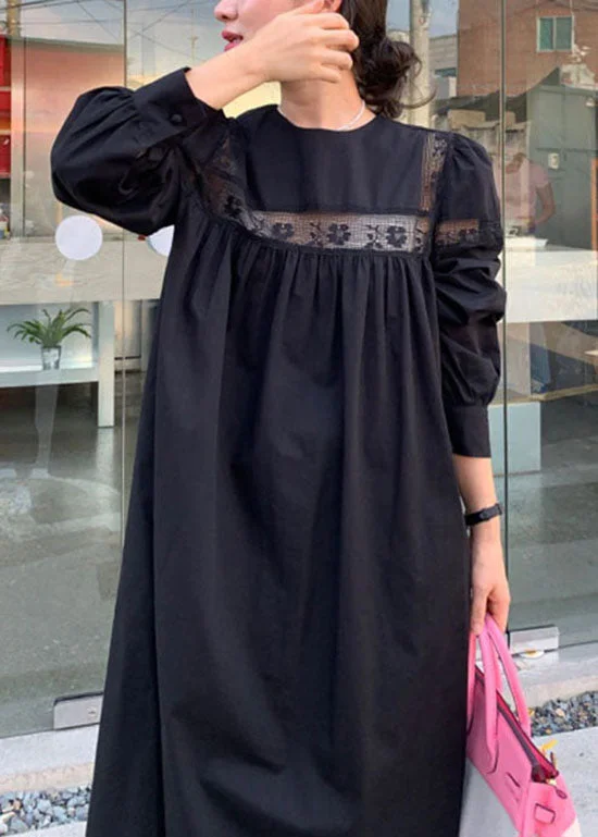 Black Patchwork Cotton Maxi Dress Hollow Out Lace Spring Fashionable Halter Neck Maxi Dress Black Patchwork Cotton Maxi Dress Hollow Out Lace Spring Fashionable Halter Neck Maxi Dress