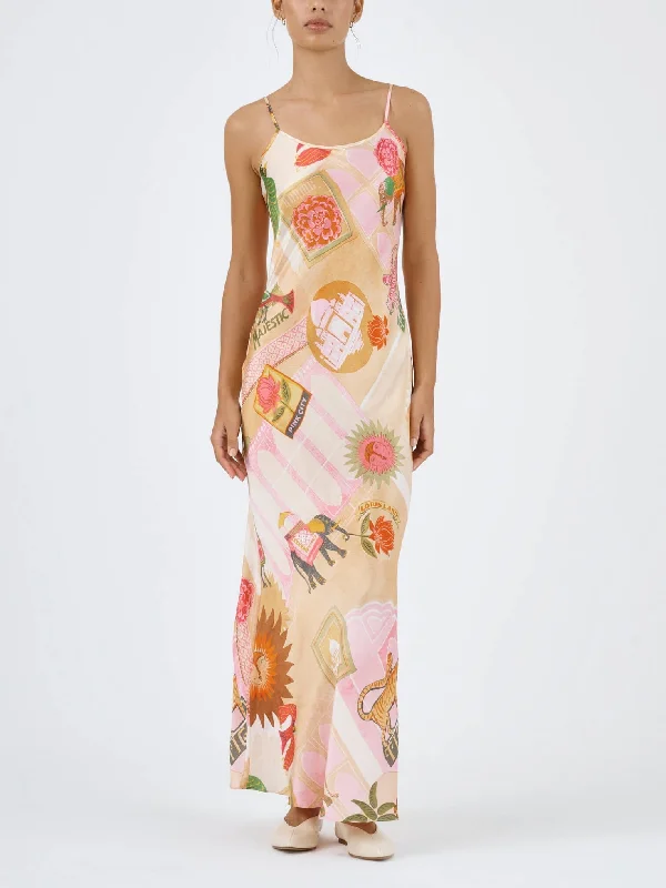 Unique Satin Print Charming Casual Suspender Maxi Dress Elegant Maxi Dress with Belt Unique Satin Print Charming Casual Suspender Maxi Dress Elegant Maxi Dress with Belt