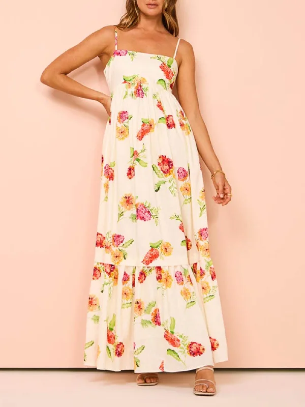 Unique Floral Print Halter Graceful Backless Extra Maxi Dress Chic Summer Floral Maxi Dress Unique Floral Print Halter Graceful Backless Extra Maxi Dress Chic Summer Floral Maxi Dress