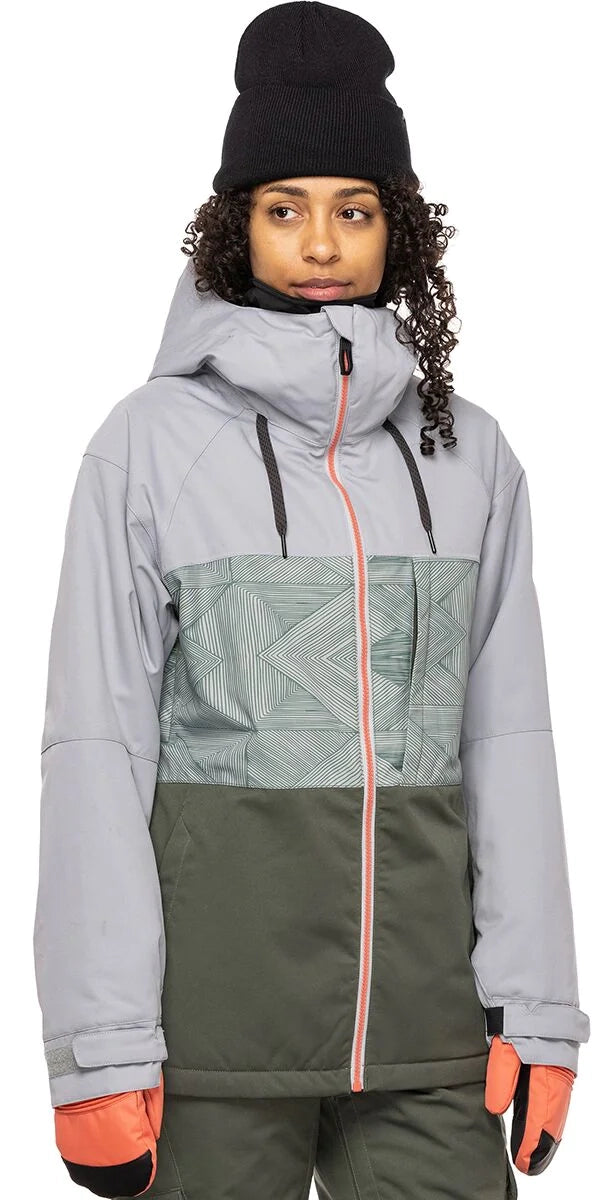 686 Athena Insulated Jacket Womens Goblin Green Embroidered Jacket Appliqued Jacket Beaded Jacket