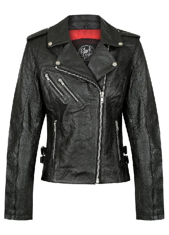 Black Arrow Ladies Gypsy Perfecto Leather Jacket Fleece Jacket Down Jacket Parka