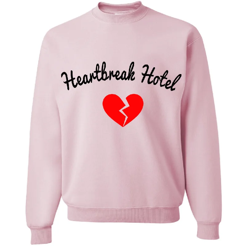 Heartbreak Hotel Soft Pink Slouchy Pullover Sweatshirt Hoodie with V-Neck Classic Versatile Heartbreak Hotel Soft Pink Slouchy Pullover Sweatshirt Hoodie with V-Neck Classic Versatile