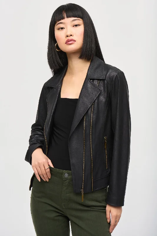 Joseph Ribkoff 243905 Black Foiled Knit Moto Jacket Embroidered Jacket Appliqued Jacket Beaded Jacket Joseph Ribkoff 243905 Black Foiled Knit Moto Jacket Embroidered Jacket Appliqued Jacket Beaded Jacket