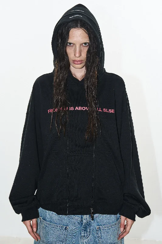 Layered Look Graphic Hoodie Jacket Front Pockets Side Pockets Patch Pockets