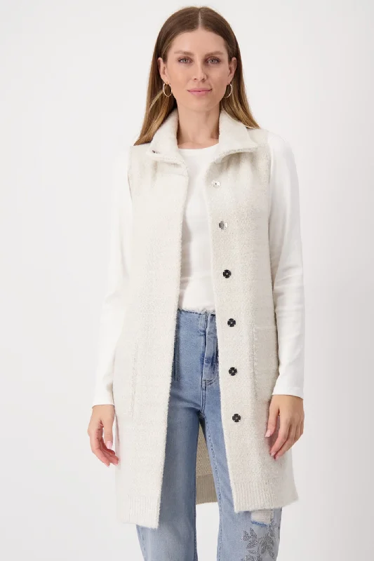 Monari 807866 Sandshell Sleeveless Jacket With Stand-Up Collar V-Neck Jacket Boat Neck Jacket Square Neck Jacket Monari 807866 Sandshell Sleeveless Jacket With Stand-Up Collar V-Neck Jacket Boat Neck Jacket Square Neck Jacket