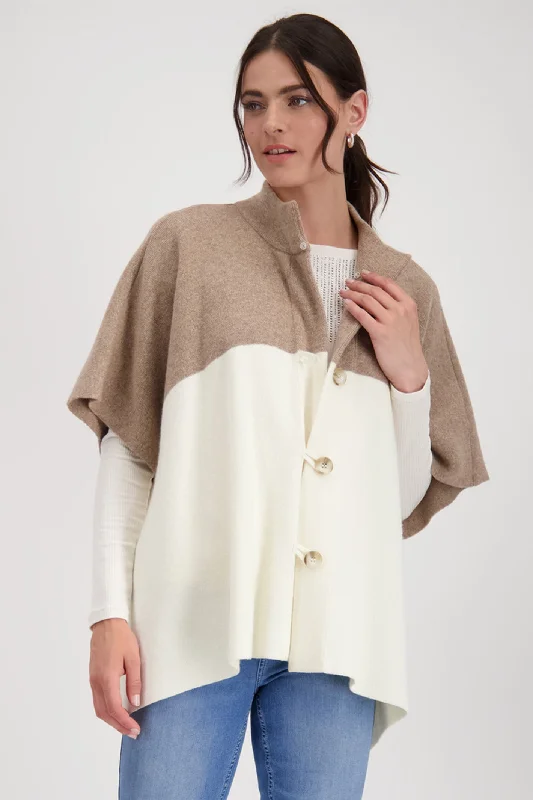 Monari 808329 Marshmallow Colourblock Stand-Up Collar Jacket With 3/4 Sleeves Tiered Jacket Buttoned Jacket Zippered Jacket Monari 808329 Marshmallow Colourblock Stand-Up Collar Jacket With 3/4 Sleeves Tiered Jacket Buttoned Jacket Zippered Jacket
