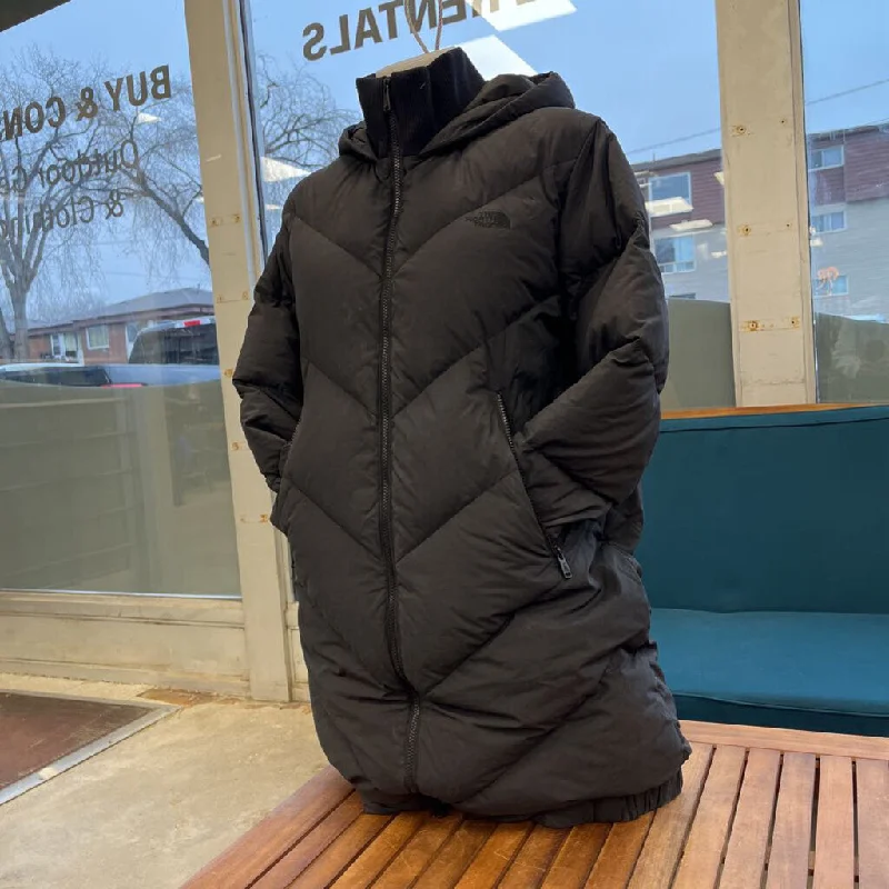 The North Face- Insulated Women's Long down Winter Jacket - MSRP compared $400 : Black -women-MD Notch Collar Jacket Peter Pan Collar Jacket Cowl Neck Jacket The North Face- Insulated Women's Long down Winter Jacket - MSRP compared $400 : Black -women-MD Notch Collar Jacket Peter Pan Collar Jacket Cowl Neck Jacket