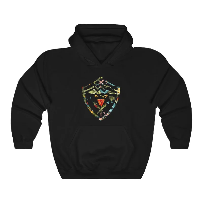 Hawaii Floral Shield Unisex Heavy Blend™ Hooded Sweatshirt Hoodie with Ribbed Neckline Snug Warm Hawaii Floral Shield Unisex Heavy Blend™ Hooded Sweatshirt Hoodie with Ribbed Neckline Snug Warm