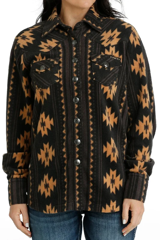 WOMEN'S SOUTHWEST PRINT POLAR FLEECE SHIRT JACKET - BLACK Mesh Jacket Canvas Jacket Denim Jacket WOMEN'S SOUTHWEST PRINT POLAR FLEECE SHIRT JACKET - BLACK Mesh Jacket Canvas Jacket Denim Jacket